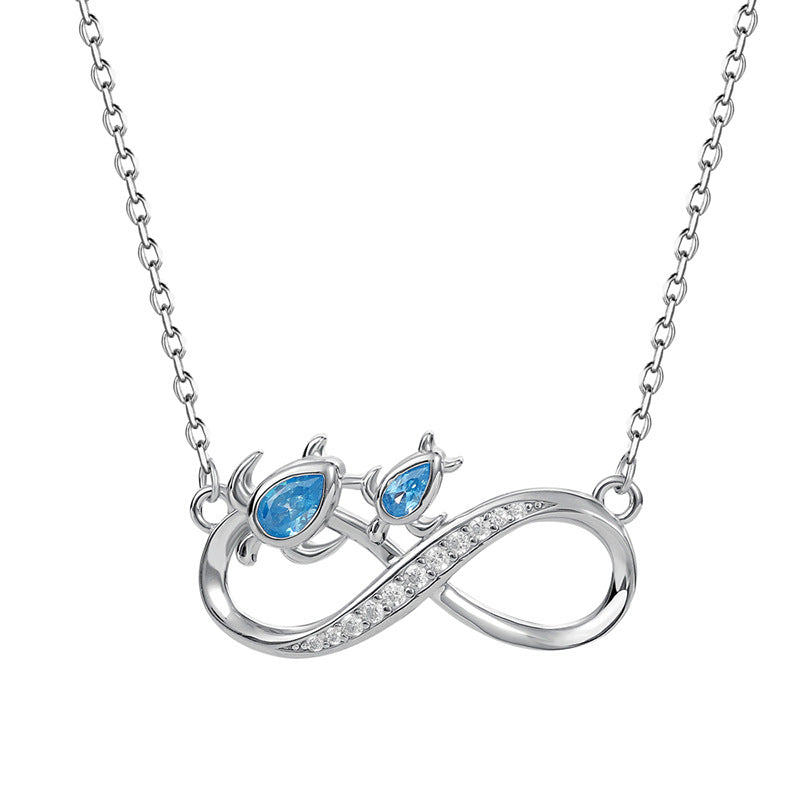 Cadena Corta de Plata 925 con Dije de Infinito y Tortugas – Amor y Longevidad
